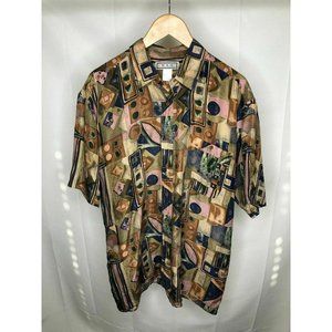 Vintage W & H 100% Silk Vacation Shirt Mens Large